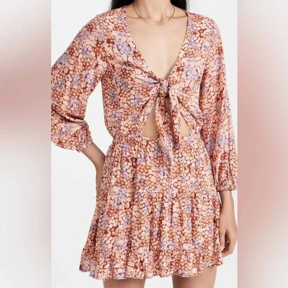 L Space Stay Golden Dress Tie Front - Picture 2 of 7